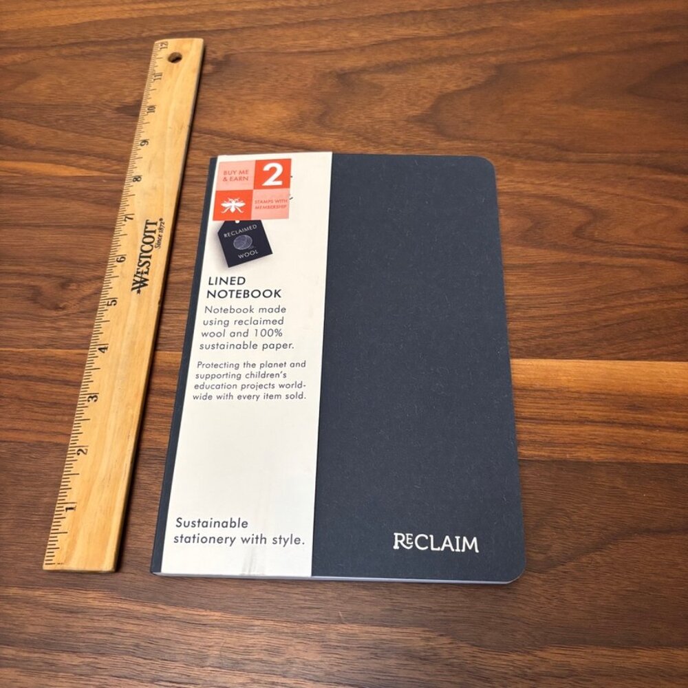 ReClaim lined notebook made with wool and sustainable paper